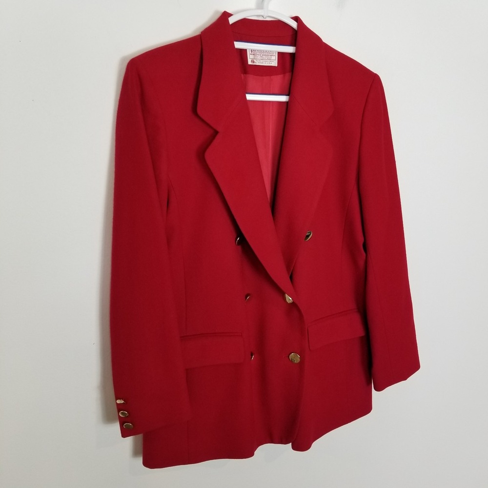 Vtg Pendleton Virging Wool Double-Breasted Blazer… - image 4